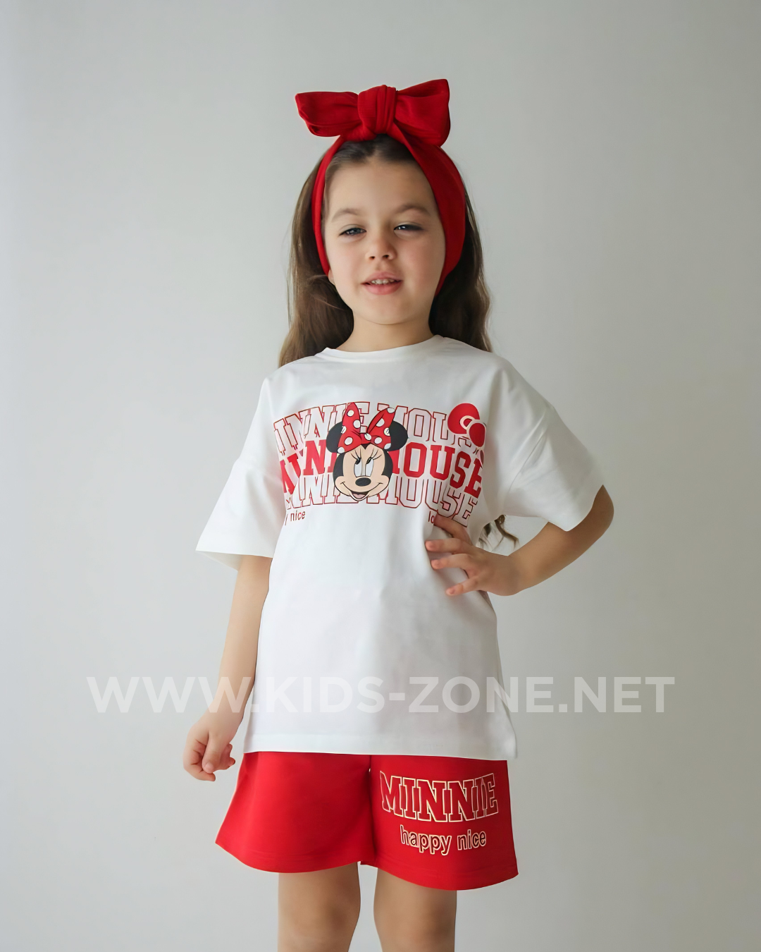 Ensemble Fille Minnie Mouse 100% Coton (T-Shirt & Short) - Kids Zone Tunisie