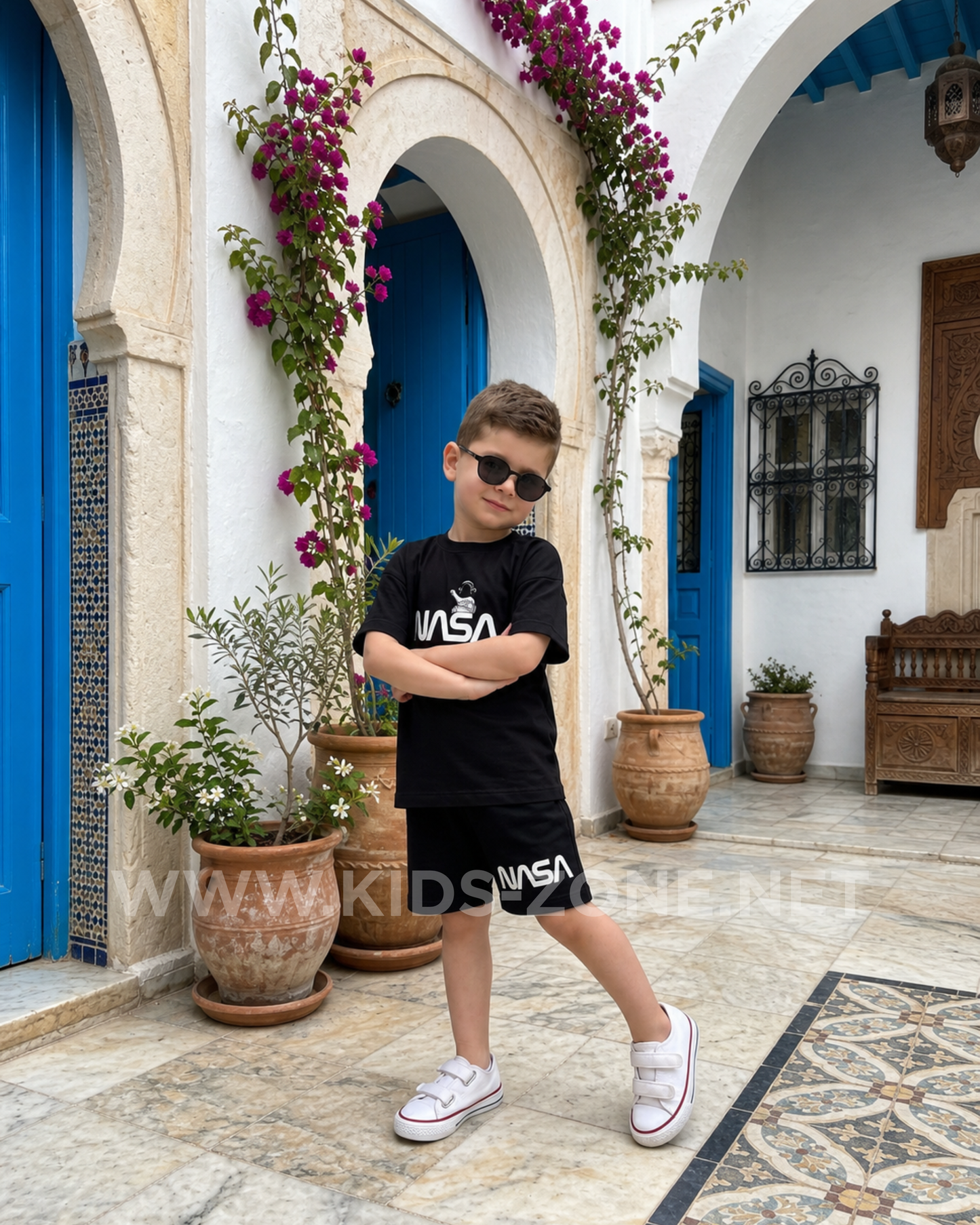 Ensemble Garçon NASA Astronaute 100% Coton (T-Shirt & Short) - Kids Zone Tunisie