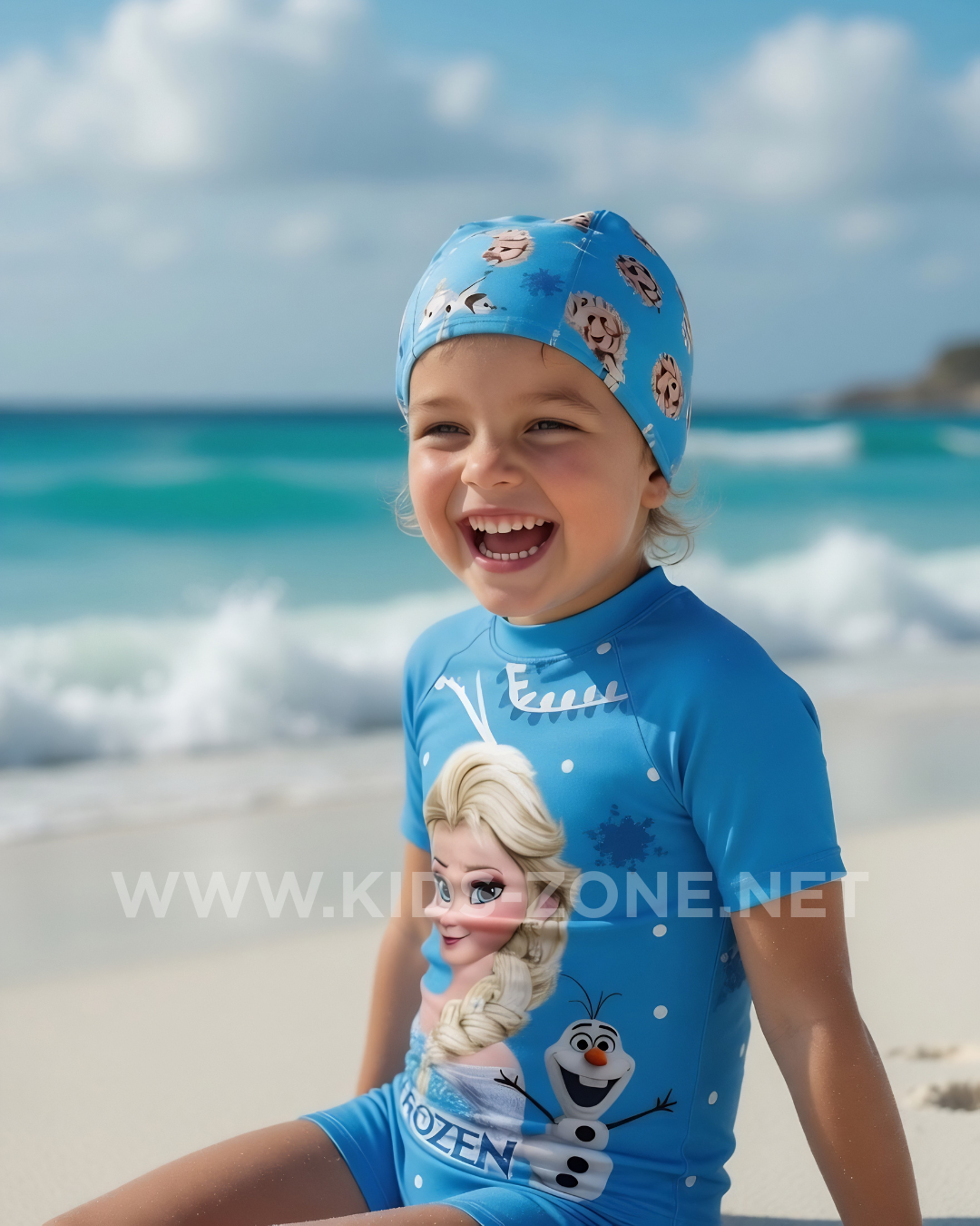 Maillot Fille Frozen T2 (Combishort avec Bonnet) - Kids Zone Tunisie
