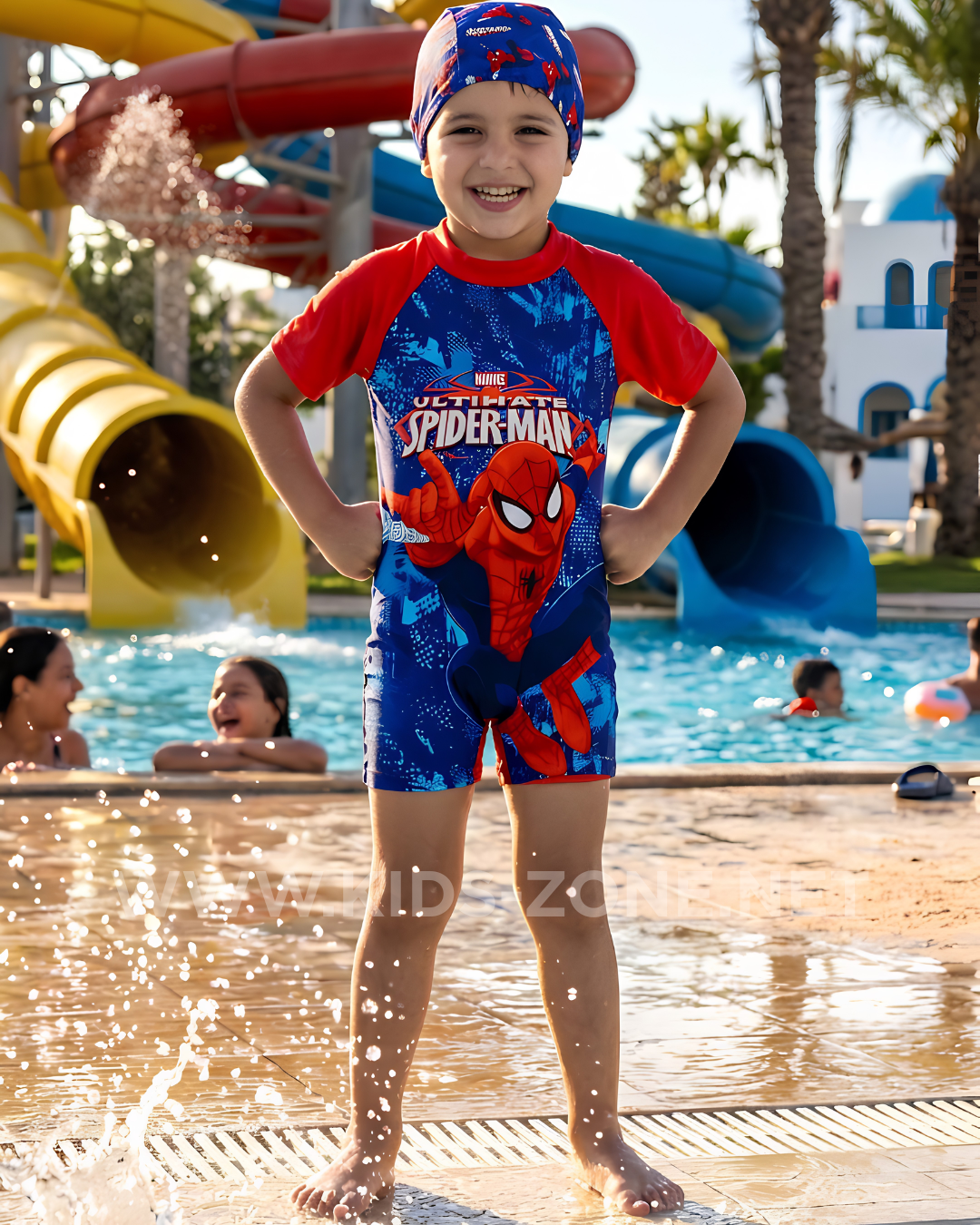 Maillot Garçon Spider-Man T4 (Combishort avec Bonnet) - Kids Zone Tunisie