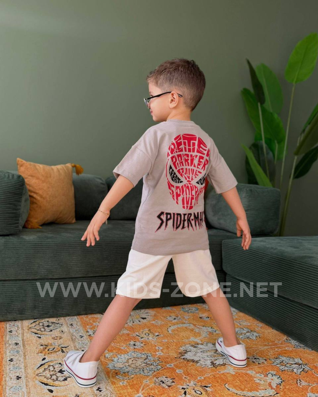 Ensemble Garçon Spider-Man 100% Coton (T-Shirt & Short) - Kids Zone Tunisie