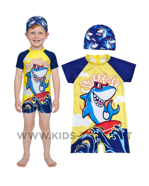 Maillot Garçon Requin Surf Master (Combishort avec Bonnet) - Kids Zone Tunisie