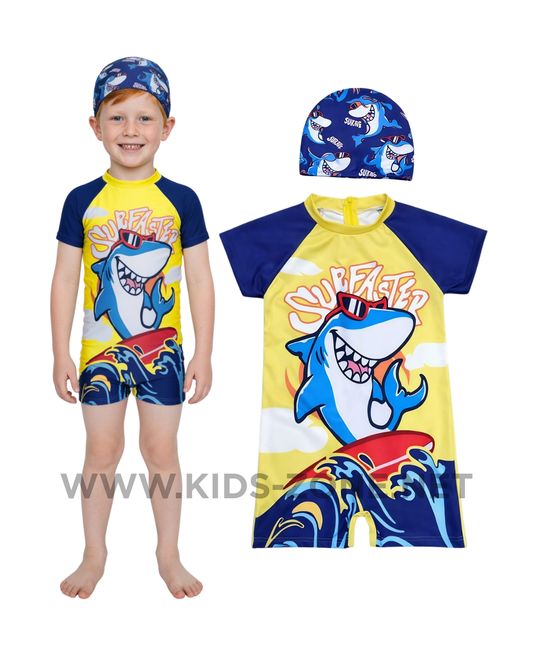 Maillot Garçon Requin Surf Master (Combishort avec Bonnet) - Kids Zone Tunisie