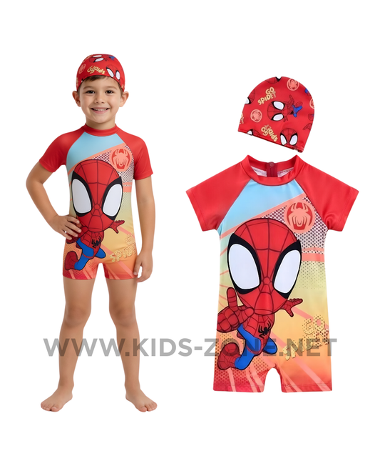 Maillot Garçon Spider-Man-T3 (2 Pièces avec Bonnet) - Kids Zone Tunisie