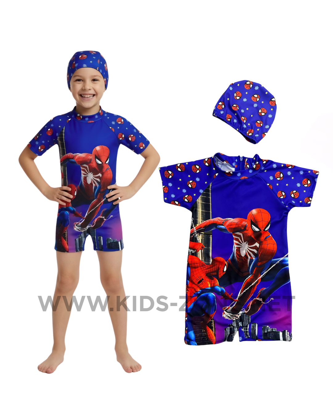 Maillot Garçon Spider-Man-T2 (2 Pièces avec Bonnet) - Kids Zone Tunisie