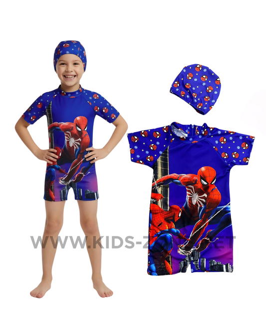 Maillot Garçon Spider-Man-T2 (2 Pièces avec Bonnet) - Kids Zone Tunisie