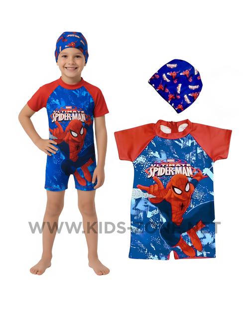 Maillot Garçon Spider-Man T4 (Combishort avec Bonnet) - Kids Zone Tunisie