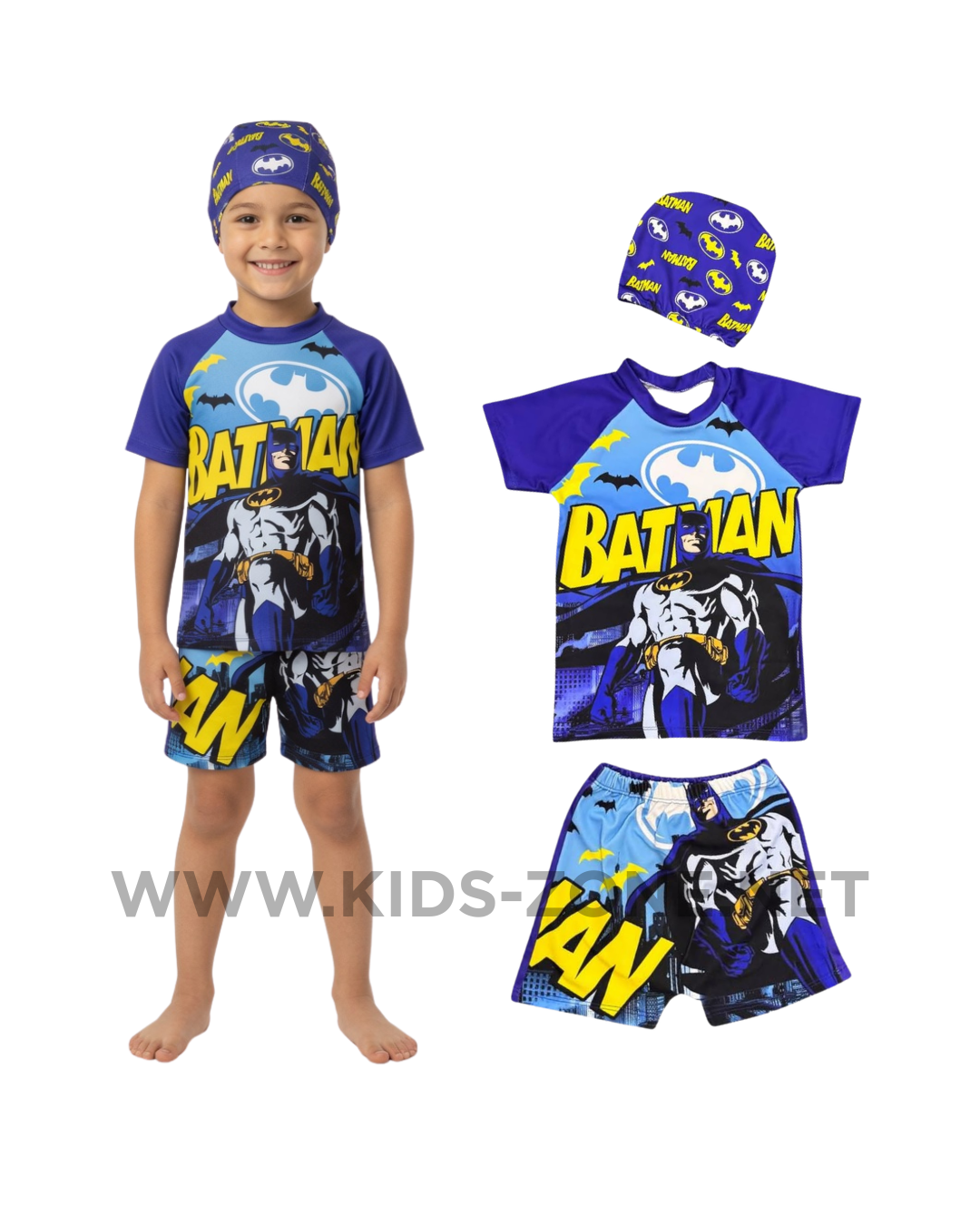 Maillot Garçon Batman Deluxe (3 Pièces avec Bonnet) - Kids Zone Tunisie