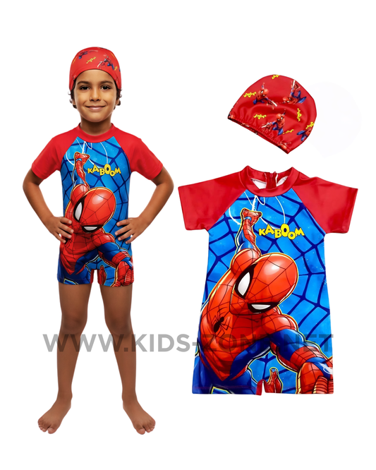 Maillot Garçon Spider-Man-T1 (2 Pièces avec Bonnet) - Kids Zone Tunisie