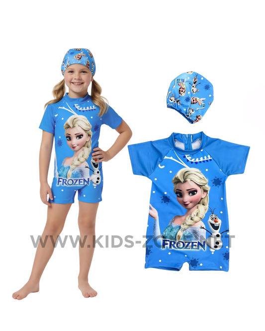 Maillot Fille Frozen T2 (Combishort avec Bonnet) - Kids Zone Tunisie