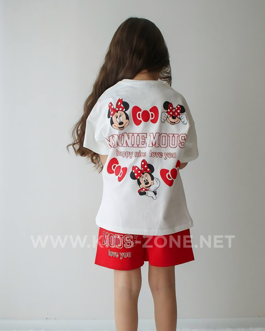 Ensemble Fille Minnie Mouse 100% Coton (T-Shirt & Short) - Kids Zone Tunisie