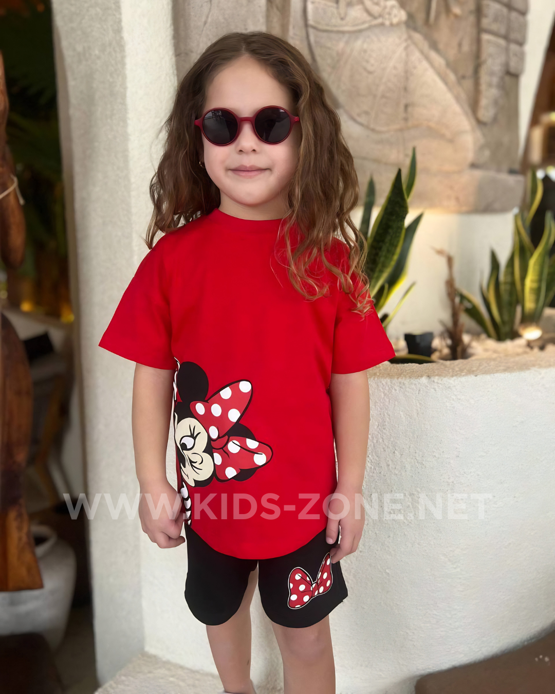 Ensemble Fille Minnie Mouse 100% Coton (T-Shirt & Short) - Kids Zone Tunisie