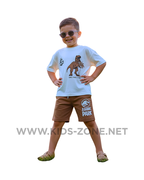 Ensemble Garçon Dinosaure 100% Coton (T-Shirt & Short) - Kids Zone Tunisie