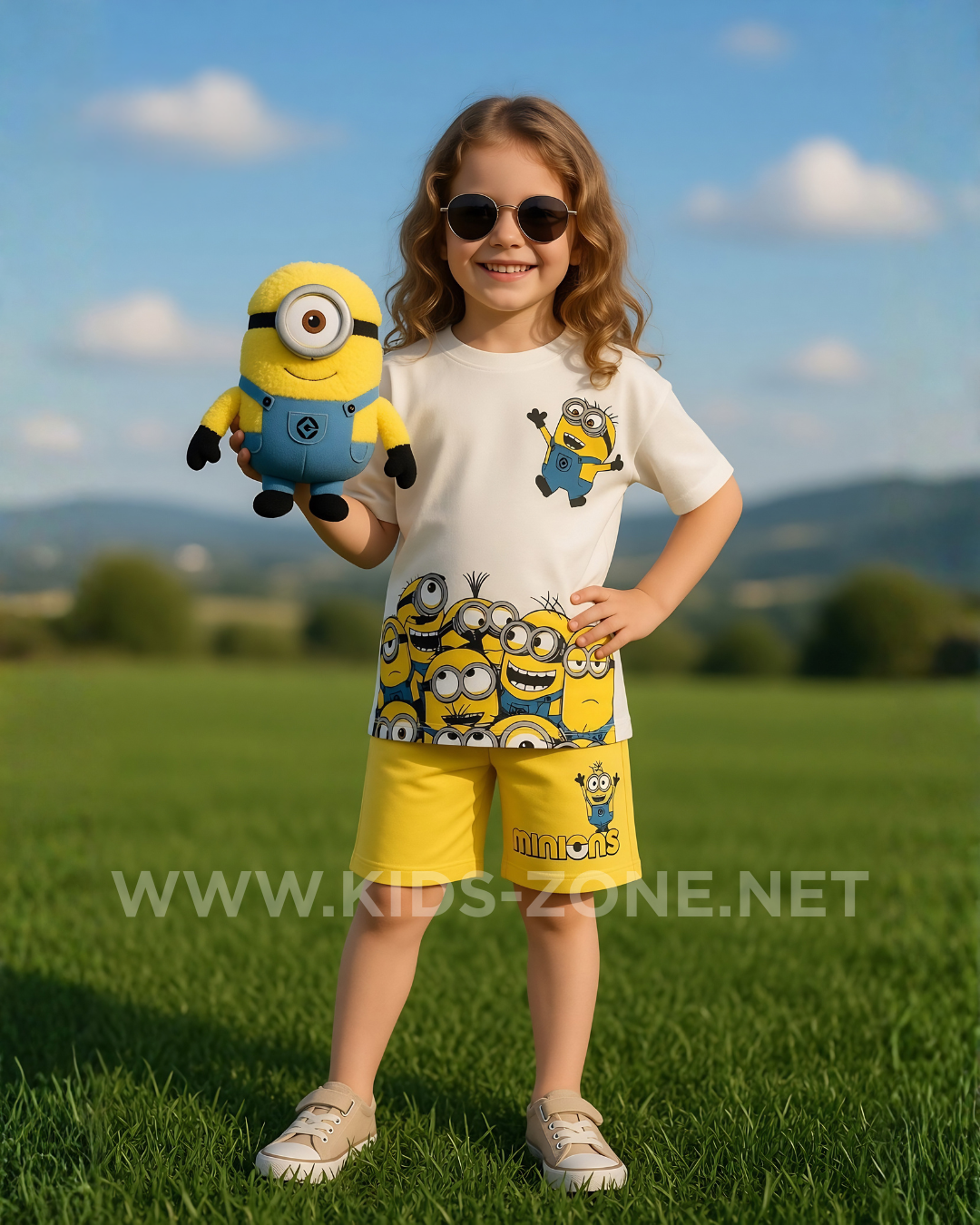 Ensemble Garçon Minions 100% Coton (T-Shirt & Short) - Kids Zone Tunisie