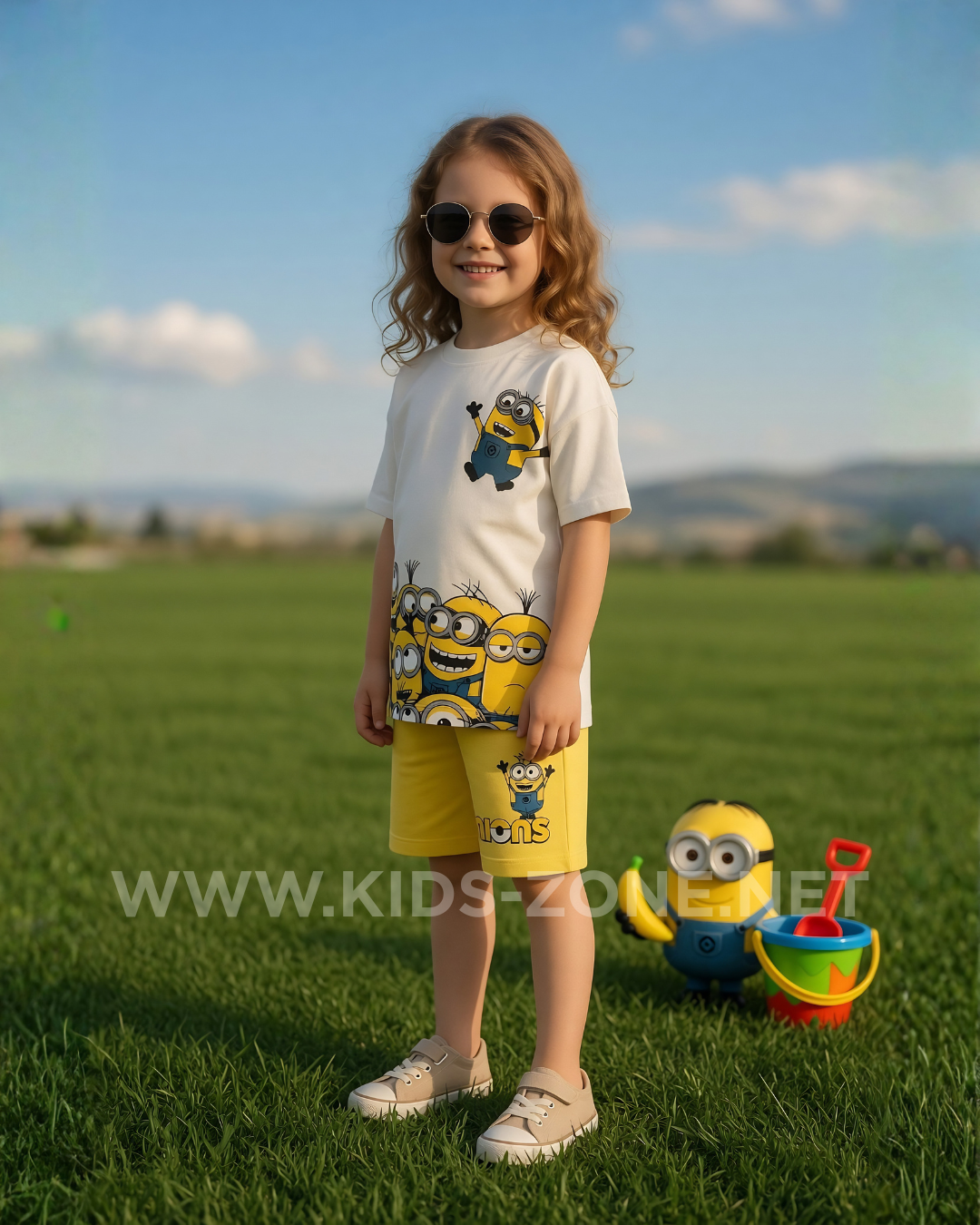 Ensemble Garçon Minions 100% Coton (T-Shirt & Short) - Kids Zone Tunisie