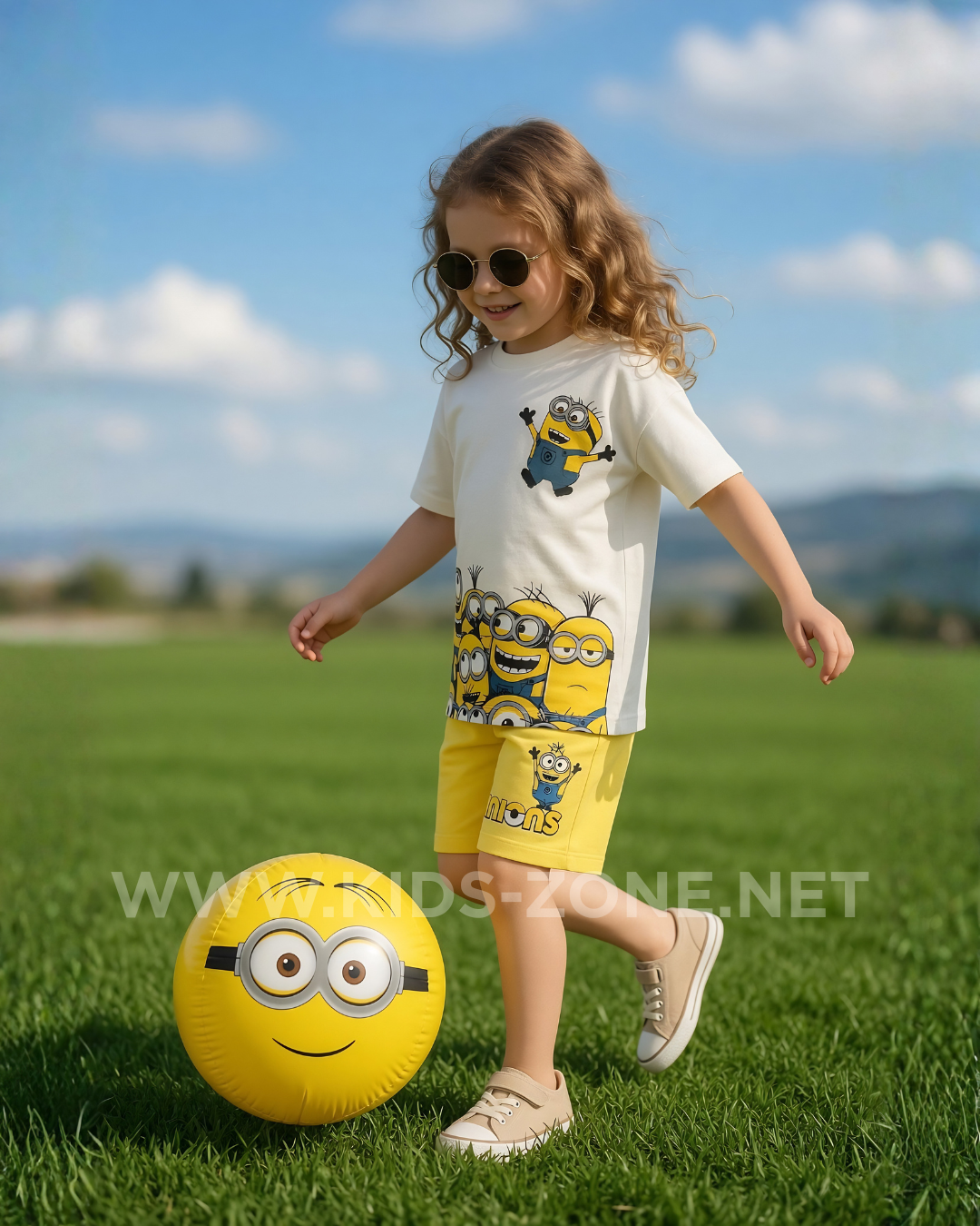 Ensemble Garçon Minions 100% Coton (T-Shirt & Short) - Kids Zone Tunisie