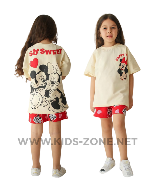 Ensemble Fille So Sweet 100% Coton (T-Shirt & Short) - Kids Zone Tunisie