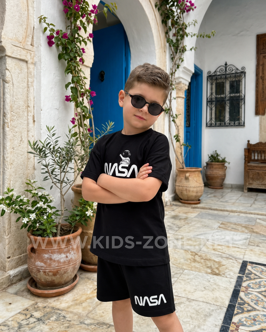 Ensemble Garçon NASA Astronaute 100% Coton (T-Shirt & Short) - Kids Zone Tunisie