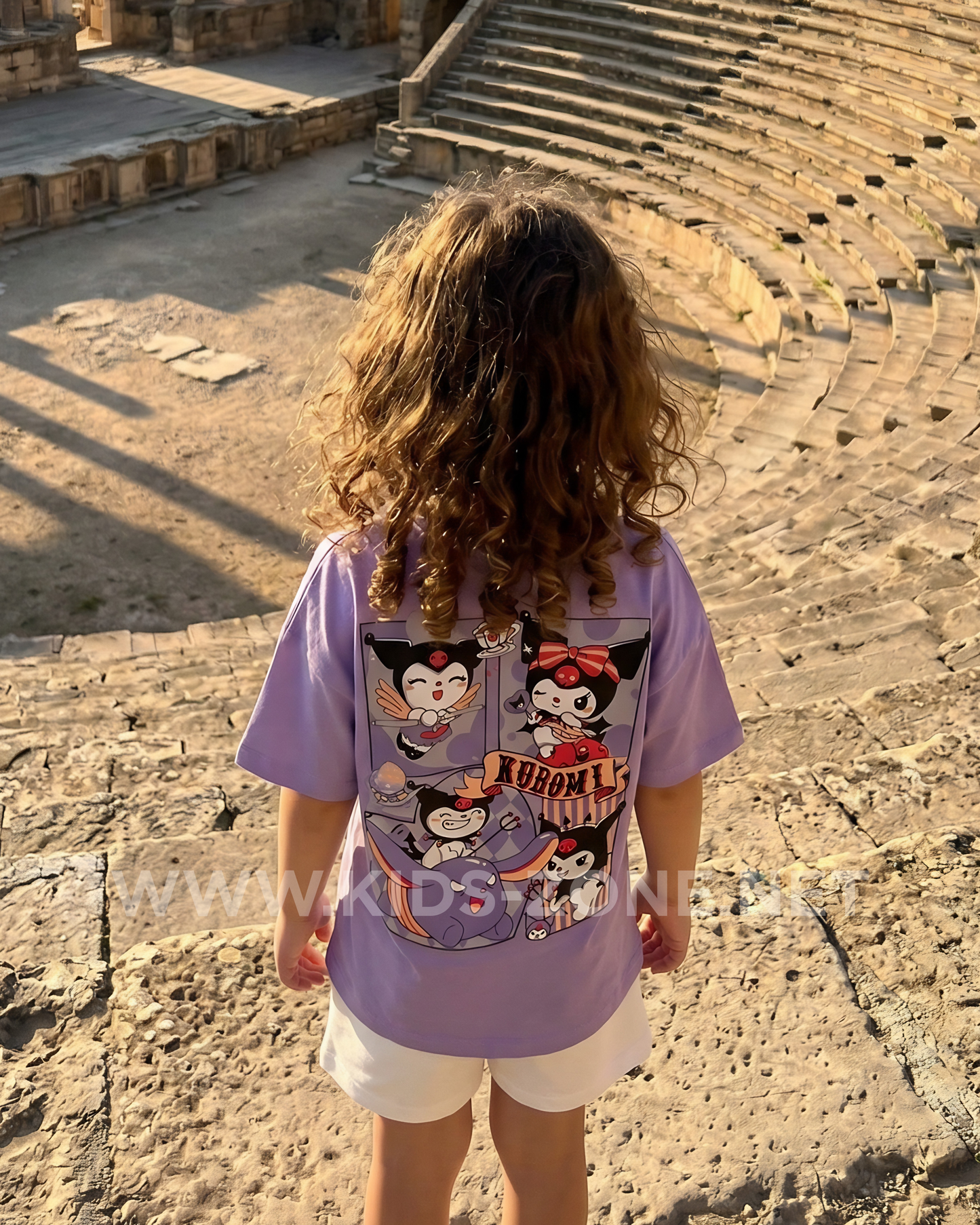 Ensemble Fille Kuromi 100% Coton (T-Shirt & Short) - Kids Zone Tunisie