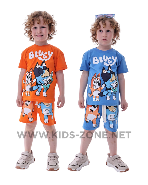 Ensemble Garçon Bluey & Bingo 100% Coton (T-Shirt & Short) - Kids Zone Tunisie