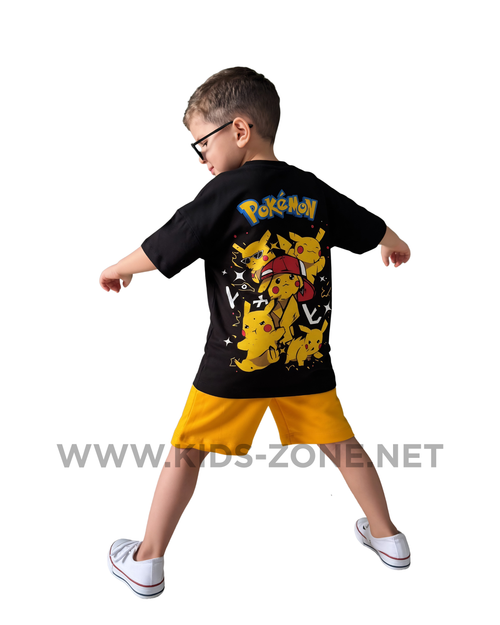 Ensemble Garçon Pokémon Pikachu 100% Coton (T-Shirt & Short) - Kids Zone Tunisie