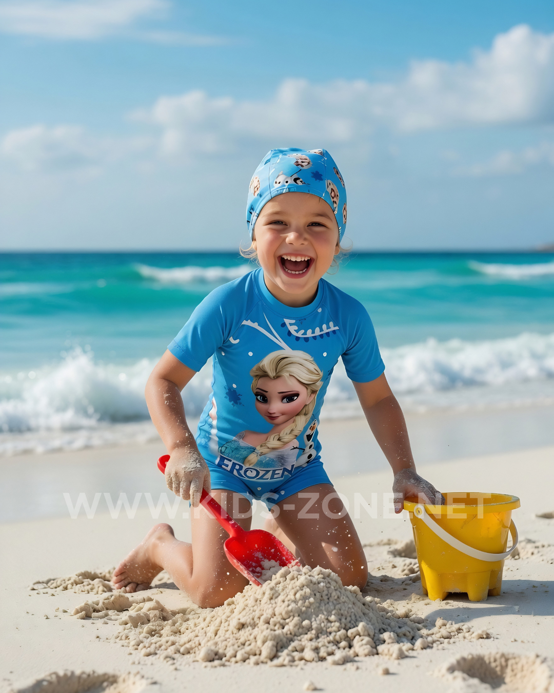 Maillot Fille Frozen T2 (Combishort avec Bonnet) - Kids Zone Tunisie