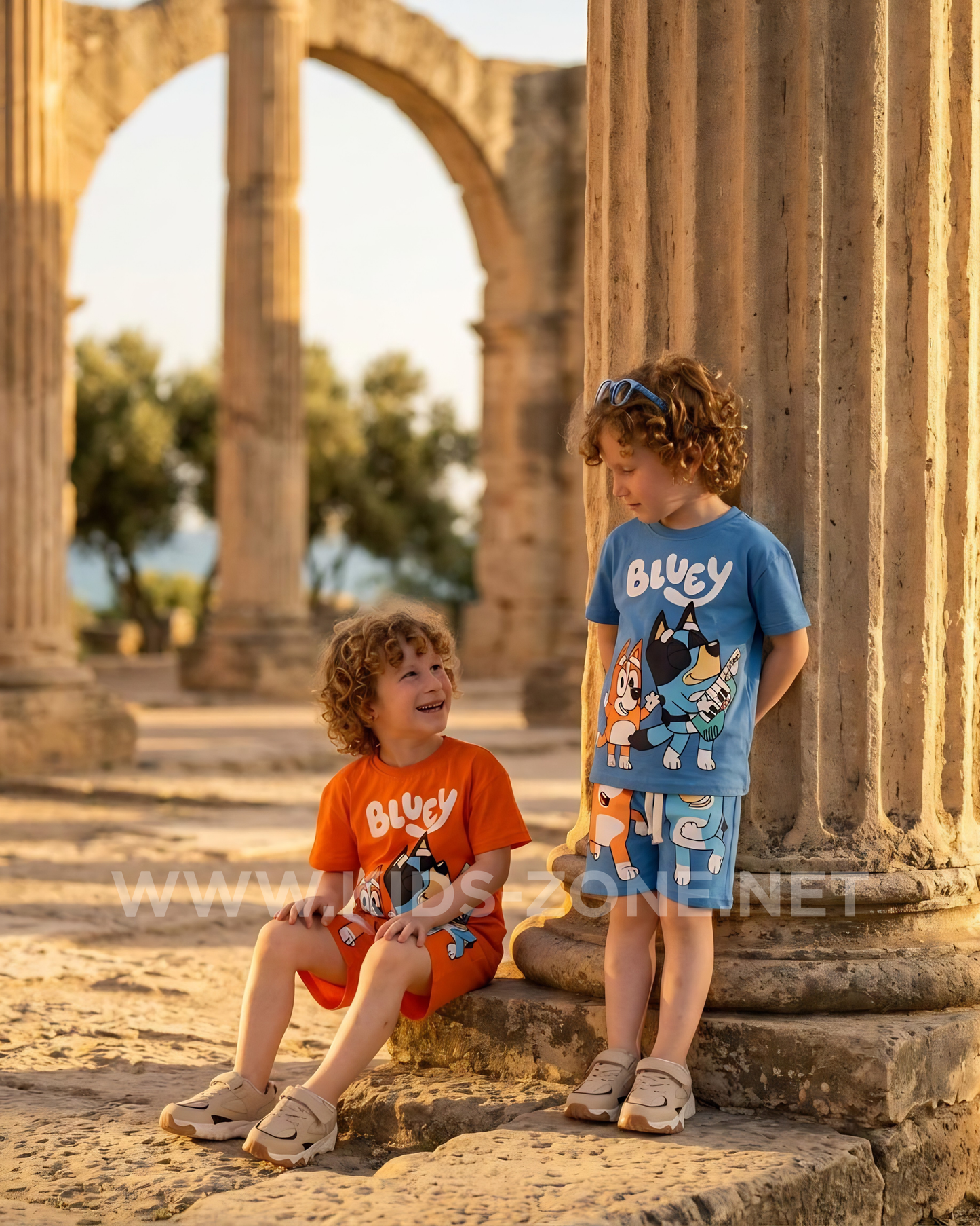 Ensemble Garçon Bluey & Bingo 100% Coton (T-Shirt & Short) - Kids Zone Tunisie