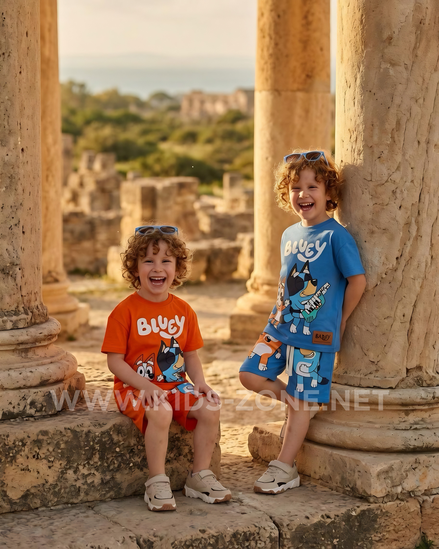 Ensemble Garçon Bluey & Bingo 100% Coton (T-Shirt & Short) - Kids Zone Tunisie