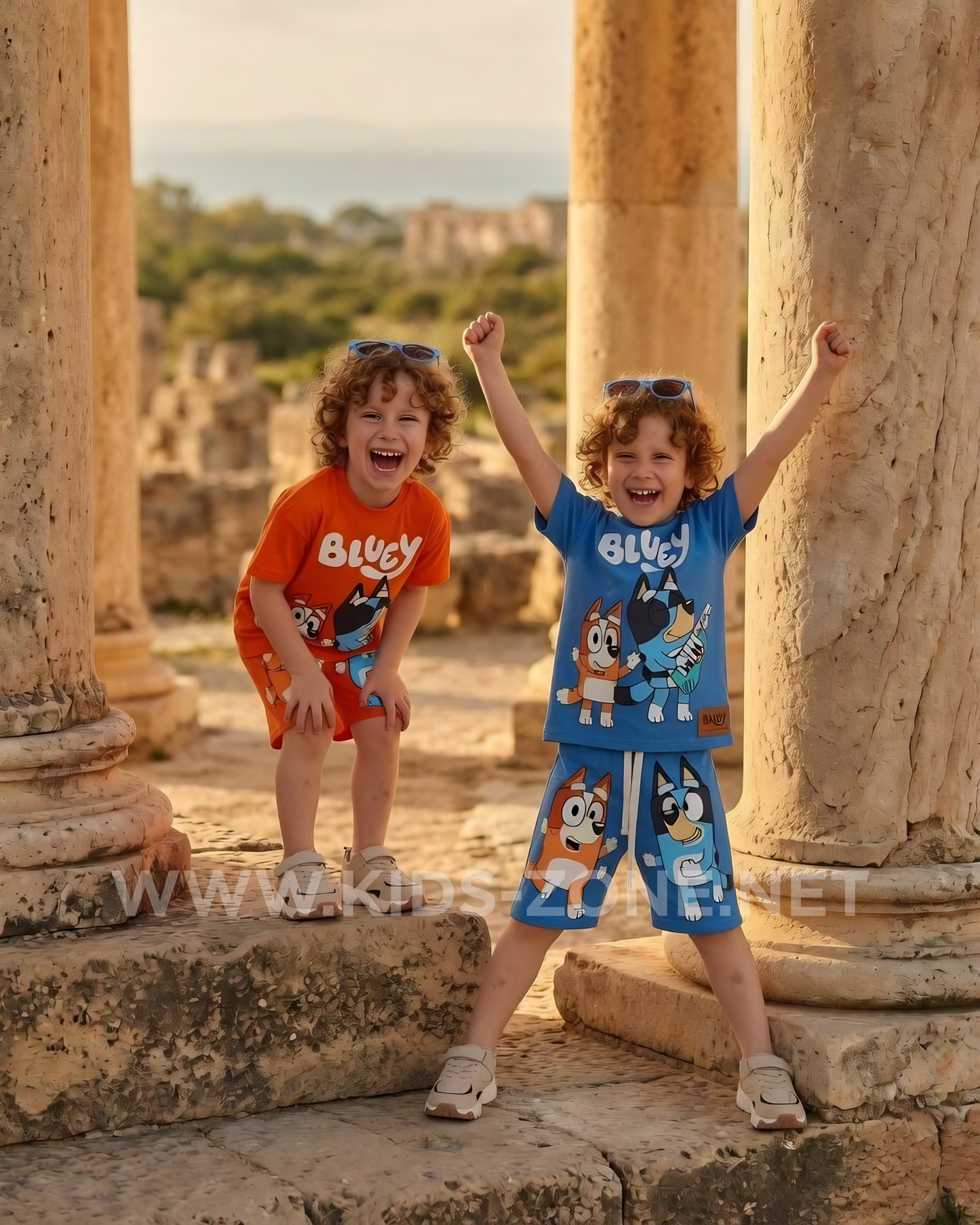 Ensemble Garçon Bluey & Bingo 100% Coton (T-Shirt & Short) - Kids Zone Tunisie