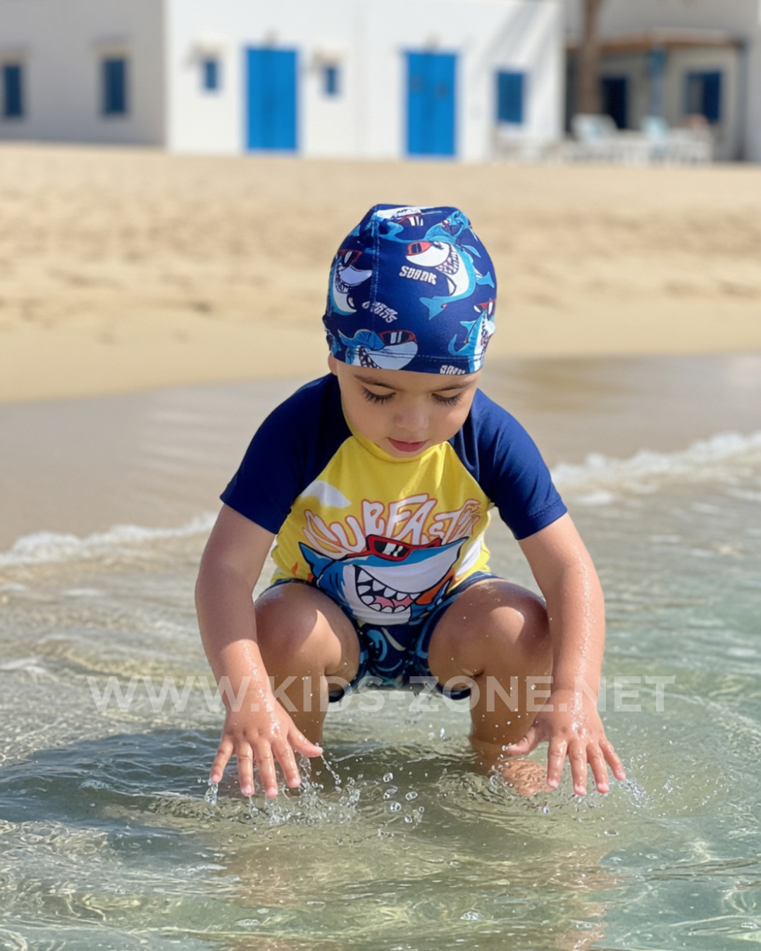 Maillot Garçon Requin Surf Master (Combishort avec Bonnet) - Kids Zone Tunisie
