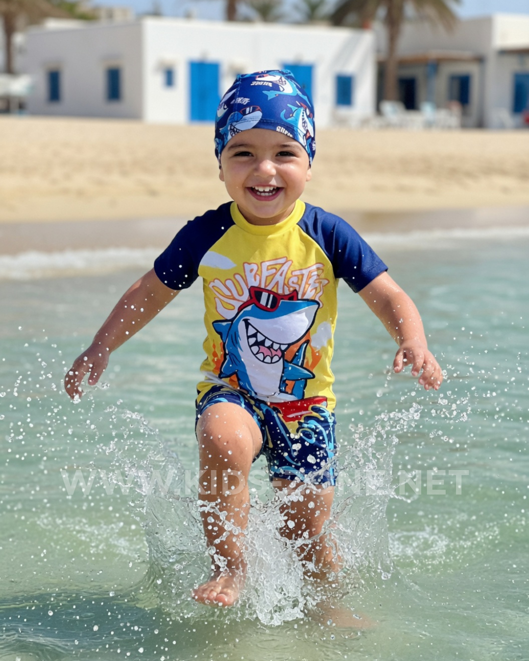 Maillot Garçon Requin Surf Master (Combishort avec Bonnet) - Kids Zone Tunisie