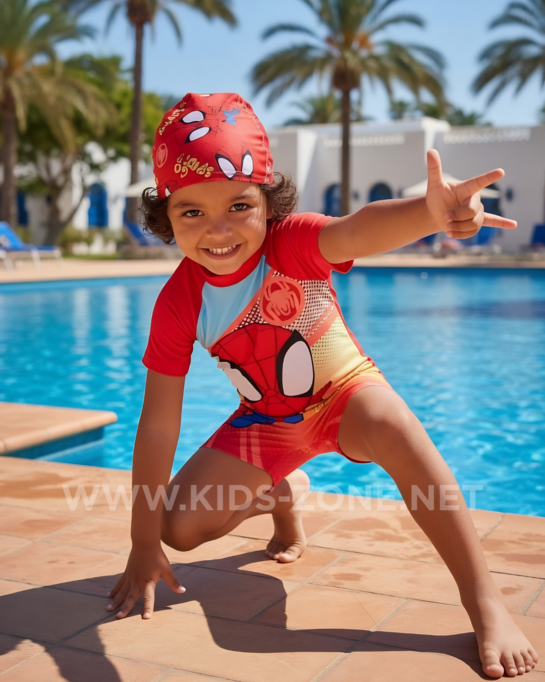 Maillot Garçon Spider-Man-T3 (2 Pièces avec Bonnet) - Kids Zone Tunisie