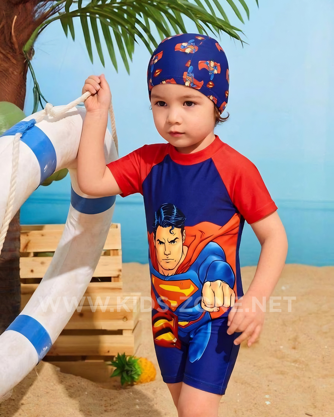 Maillot Garçon Superman Ultimate (Combishort avec Bonnet) - Kids Zone Tunisie