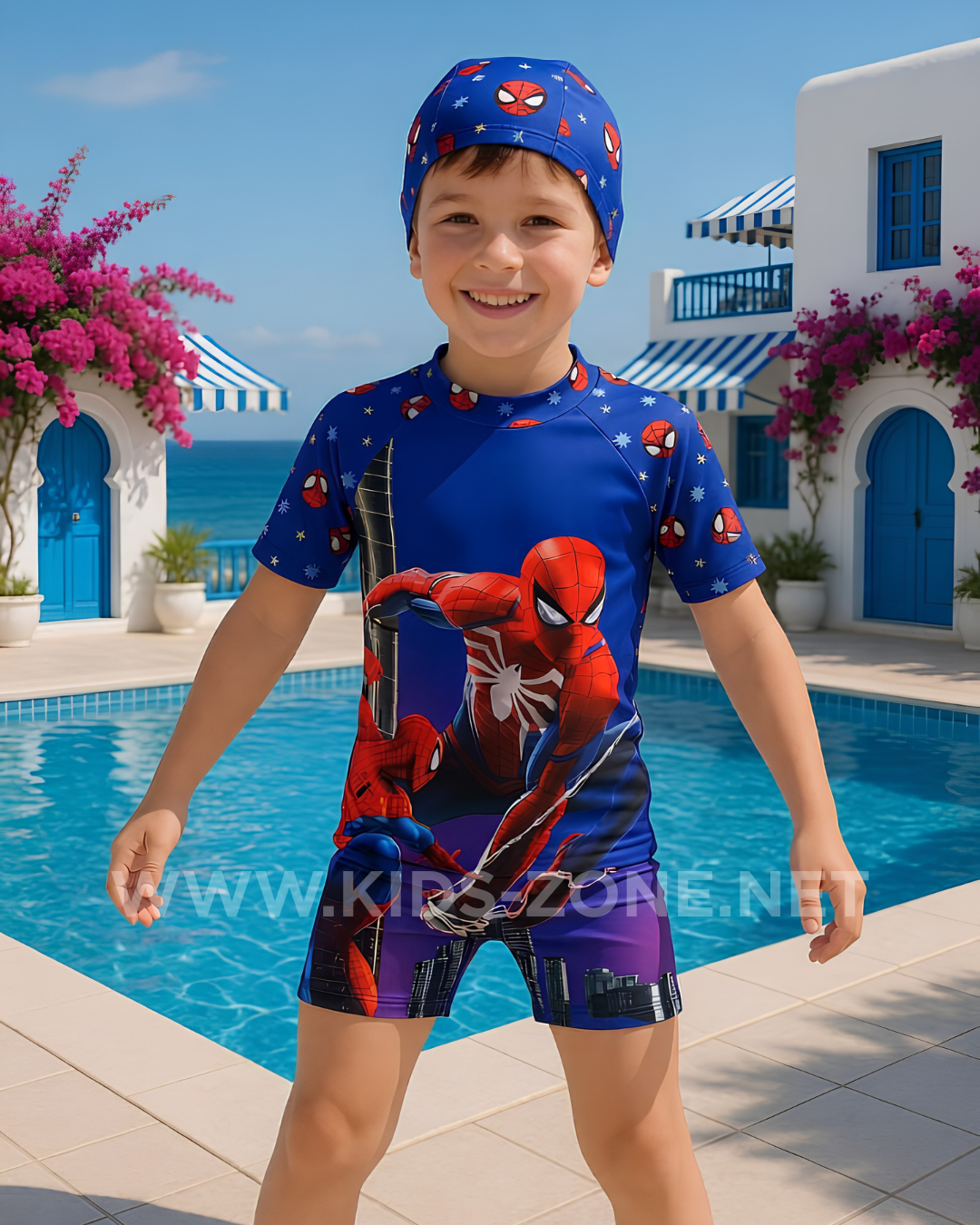 Maillot Garçon Spider-Man-T2 (2 Pièces avec Bonnet) - Kids Zone Tunisie