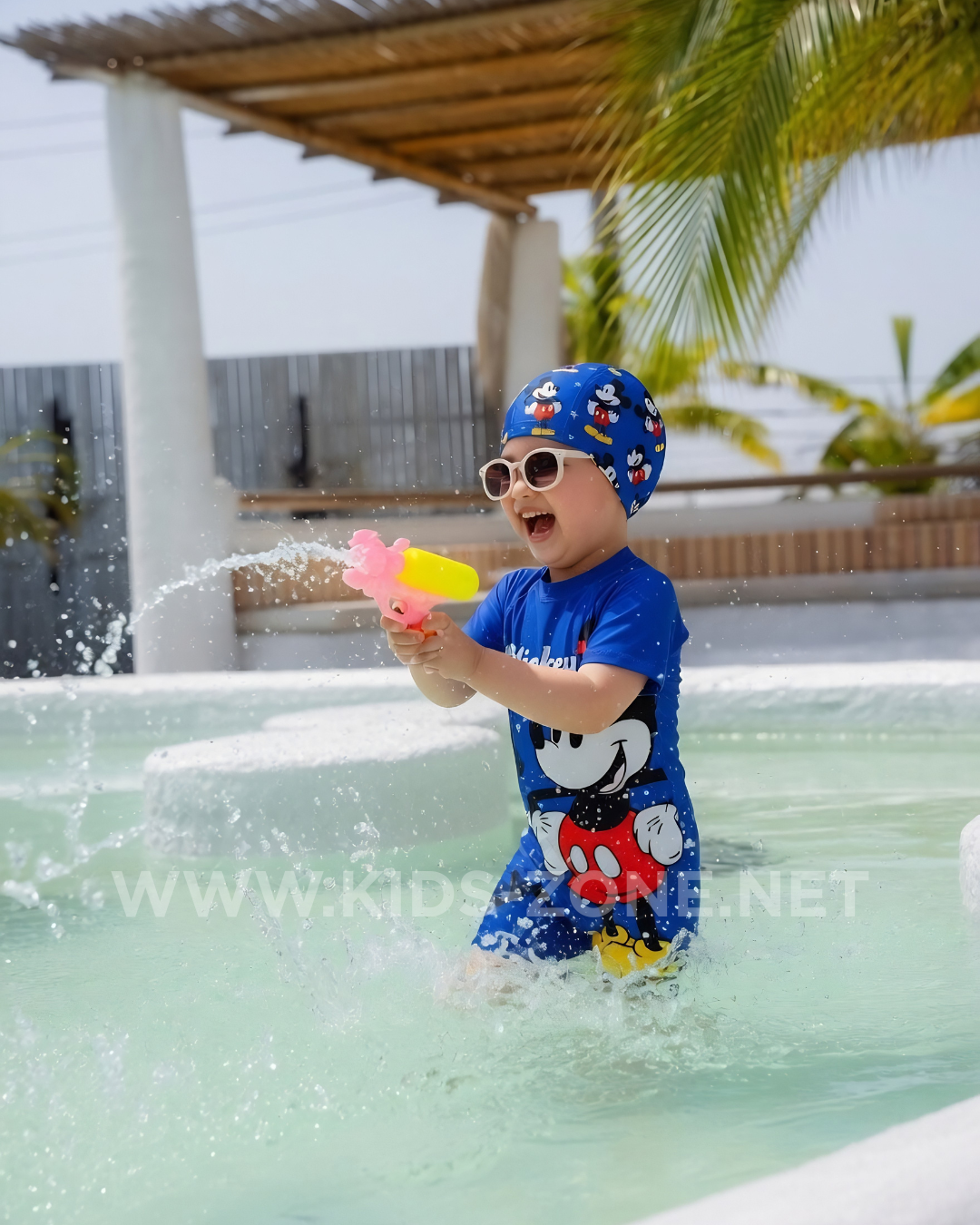 Maillot Garçon Mickey Mouse (Combishort avec Bonnet) - Kids Zone Tunisie