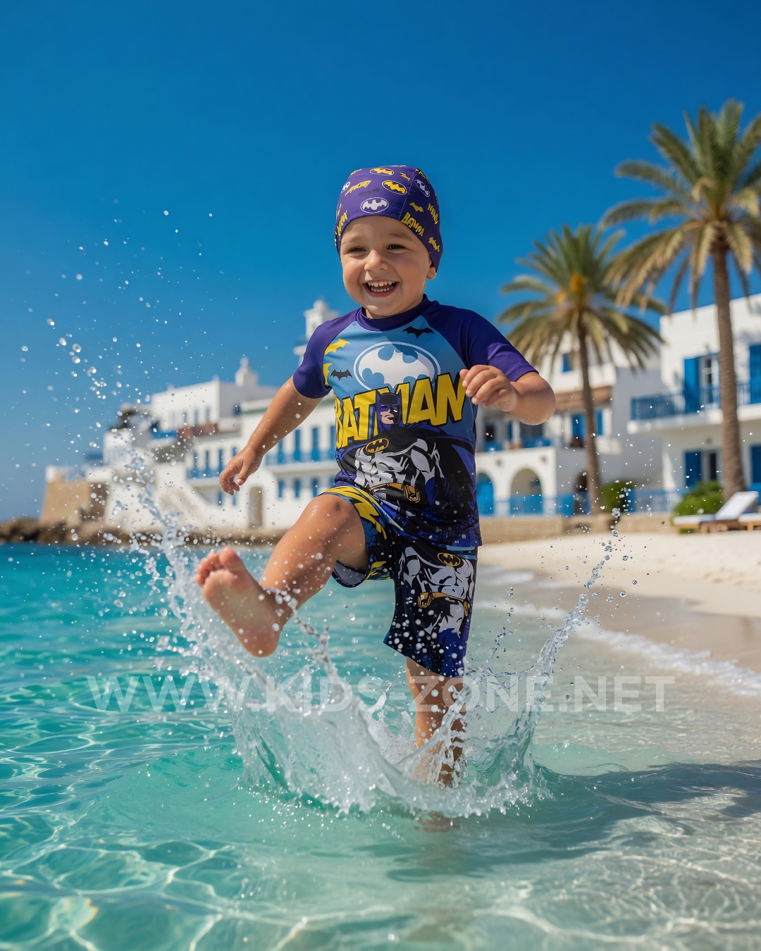 Maillot Garçon Batman Deluxe (3 Pièces avec Bonnet) - Kids Zone Tunisie