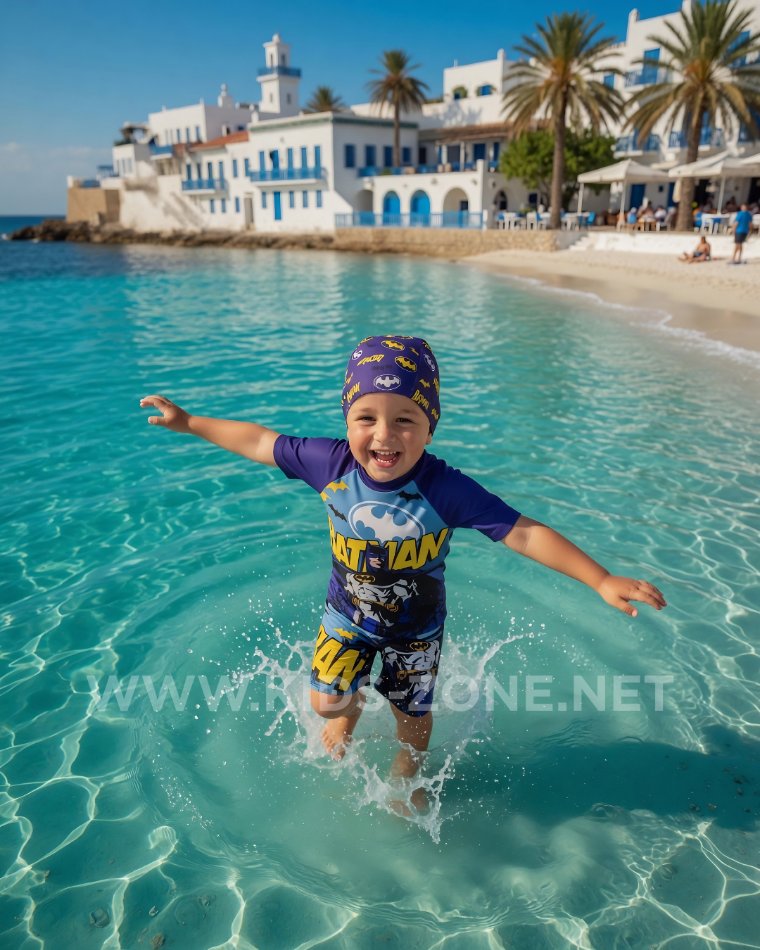 Maillot Garçon Batman Deluxe (3 Pièces avec Bonnet) - Kids Zone Tunisie