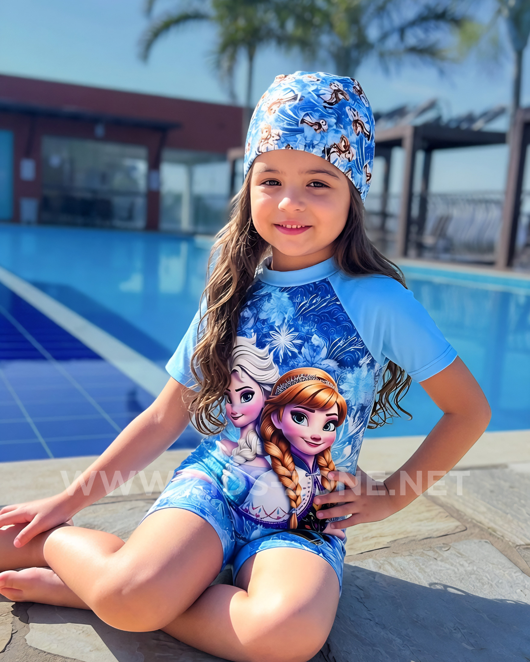Maillot Fille Frozen T1 (Combishort avec Bonnet) - Kids Zone Tunisie
