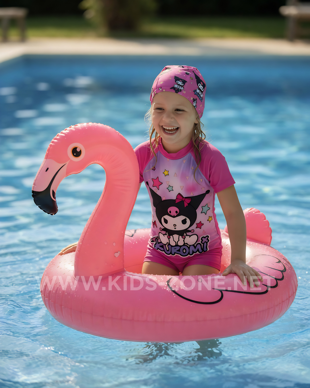 Maillot Fille Kuromi Rebel Style (Combishort avec Bonnet) - Kids Zone Tunisie
